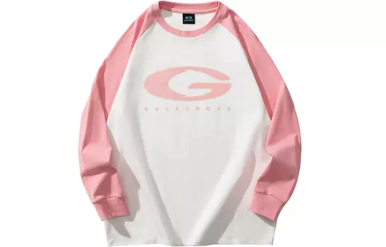 Футболка унисекс GOLFCROSS, белый/розовый