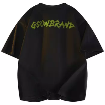 Футболка унисекс GSON, Black/Green (Long-Sleeved T-Shirt)