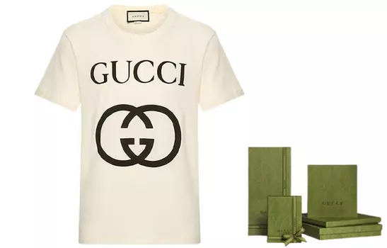 Футболка Gucci Unisex, белый / черный