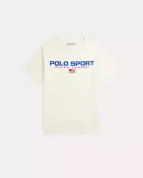 Футболка унисекс хлопок Поло Спорт Polo Ralph Lauren, цвет Crema