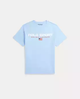 Футболка унисекс хлопок Поло Спорт Polo Ralph Lauren, голубой