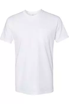 Футболка унисекс из хлопка Next Level с карманом, белый