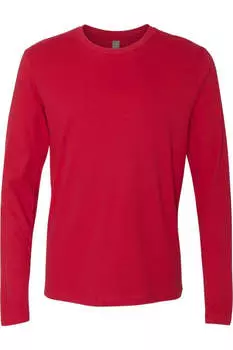 Футболка унисекс из хлопка с длинным рукавом Next Level, красный