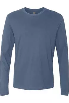 Футболка унисекс из хлопка с длинным рукавом Next Level, индиго