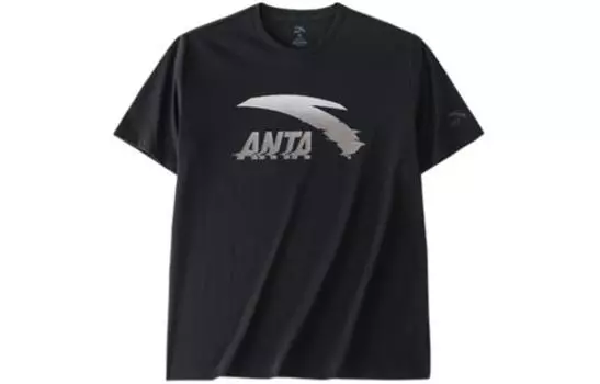 Футболка унисекс из коллекции Anta Life, базовая, черная, серебристая