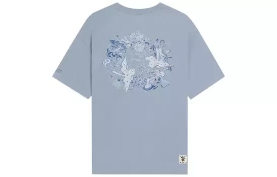 Футболка унисекс из коллекции Sports Life, мягкая серо-голубая Lining, голубой