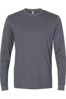 Футболка унисекс из замши с длинным рукавом Next Level, цвет heather metal