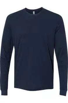 Футболка унисекс из замши с длинным рукавом Next Level, цвет midnight navy