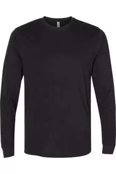 Футболка унисекс из замши с длинным рукавом Next Level, черный