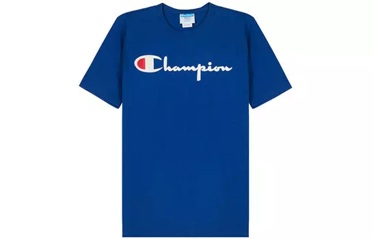 Футболка унисекс королевского синего цвета Champion, синий