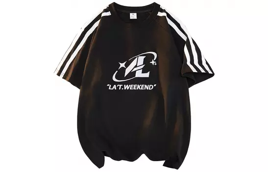 Футболка унисекс La'T.Weekend, Темно-синий Паркетно-серый (Обновление-2451)