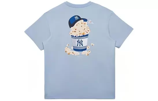 Футболка унисекс лазурного цвета New Era, лазурный