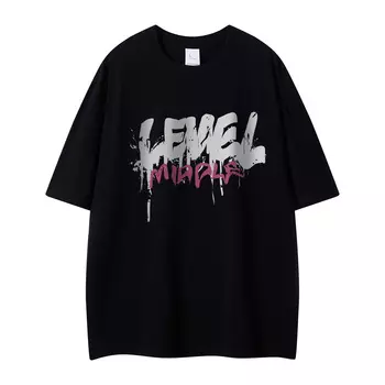 Футболка унисекс LEVEL, Черный/Розовый