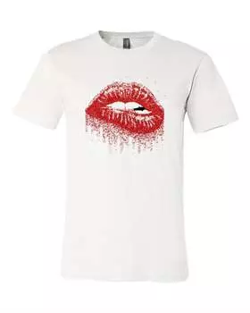 Футболка унисекс Lippy Lips Graphic Tee белого цвета Ocean & 7th