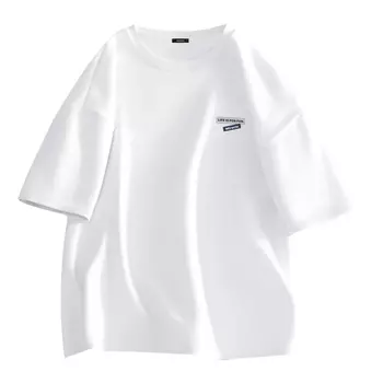 Футболка унисекс MINISO, [2 Pack]Palm Green (Blue Gray Label Chest Logo)+White (Tai Chi Cat Chest Logo)