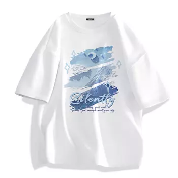 Футболка унисекс Miniso, цвет Glacier Blue (Moonlit Starry Sky)