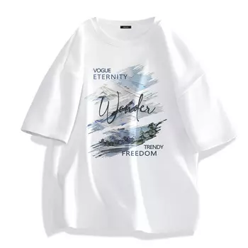 Футболка унисекс Miniso, цвет Glacier Blue (Snow Mountain Forest)