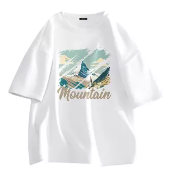 Футболка унисекс MINISO, [Sorona Cooling & Antibacterial]Gull Gray (B Gray Tone Snow Mountains)