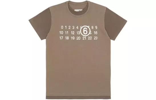 Футболка унисекс Mm6 Maison Margiela, серо-коричневый