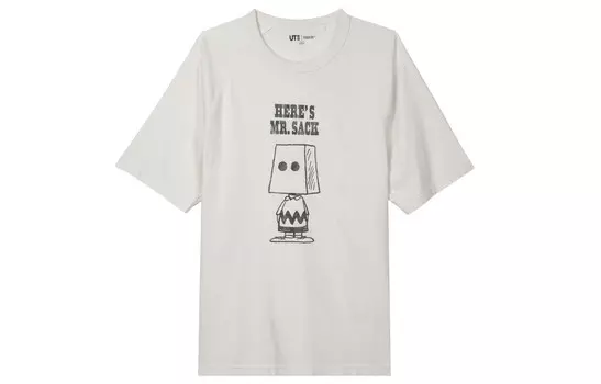 Футболка унисекс молочно-белая Uniqlo, слоновая кость