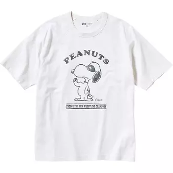 Футболка унисекс молочно-белая Uniqlo, слоновая кость