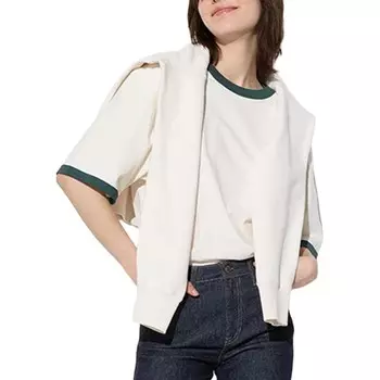 Футболка унисекс молочно-белая Uniqlo, слоновая кость