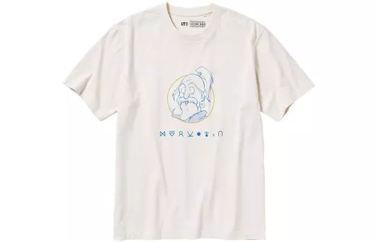 Футболка унисекс молочно-белая Uniqlo, слоновая кость
