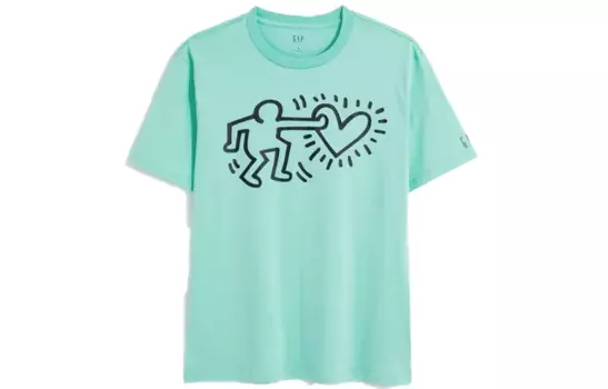 Футболка унисекс мятно-синяя Gap, мятно-голубой