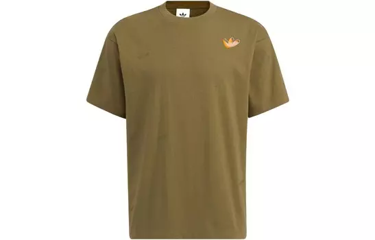 Футболка унисекс оливковая Adidas Originals, оливково-зеленый