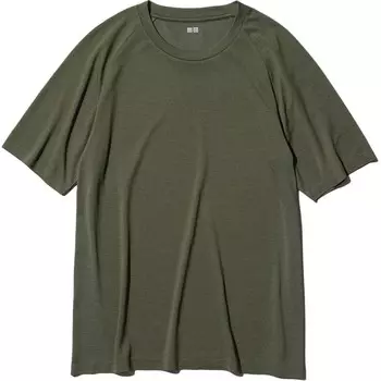 Футболка унисекс оливковая Uniqlo, оливковый