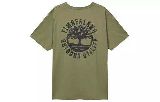 Футболка унисекс оливково-зеленая Timberland, оливково-зеленый
