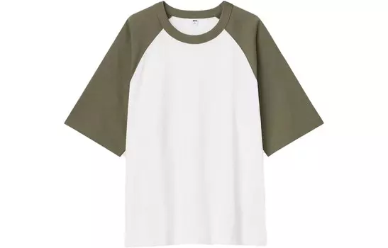 Футболка унисекс оливково-зеленая Uniqlo, оливково-зеленый
