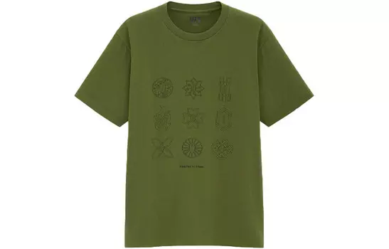 Футболка унисекс оливково-зеленая Uniqlo, оливково-зеленый