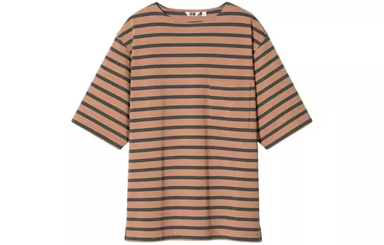 Футболка унисекс оранжево-коричневая Uniqlo, оранжевый