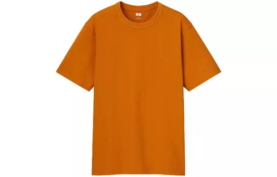 Футболка унисекс оранжево-коричневая Uniqlo, оранжевый