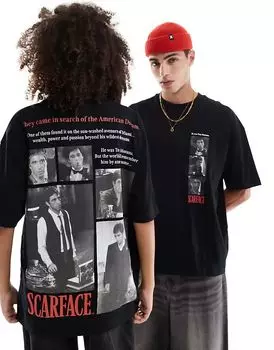 Футболка унисекс оверсайз с принтом Scarface черного цвета ASOS DESIGN
