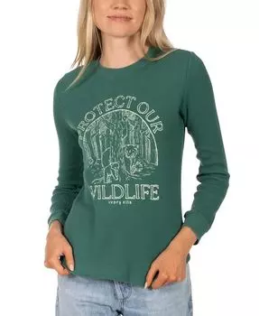 Футболка унисекс Protect Bears с длинными рукавами и вафельным узором Ivory Ella, зеленый