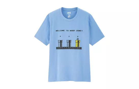 Футболка унисекс пудрово-голубая Uniqlo, розовый/голубой