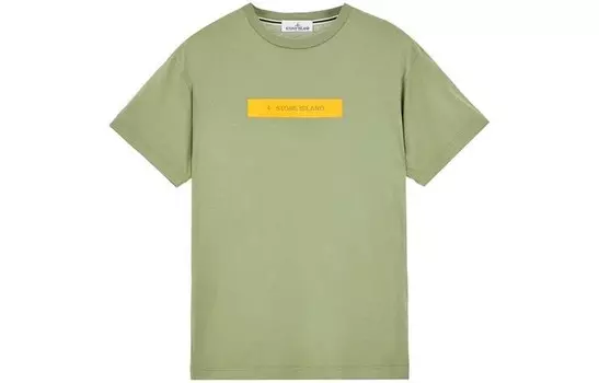 Футболка унисекс пыльно-зеленая Stone Island, зеленый