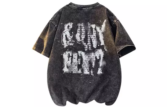 Футболка унисекс Qnxeey, Washed Black[Comes with One Random Brand Shorts]