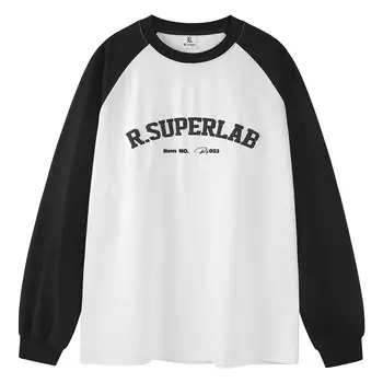 Футболка унисекс R.super, Черные рукава Серое тело