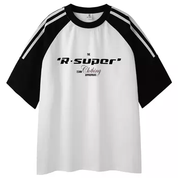 Футболка унисекс R.super, White Body with Blue Sleeves