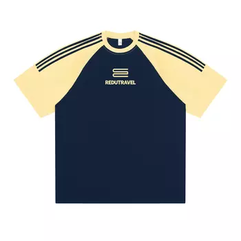 Футболка унисекс REDU, Apricot & Navy Blue