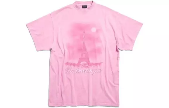 Футболка унисекс розовая Balenciaga, розовый