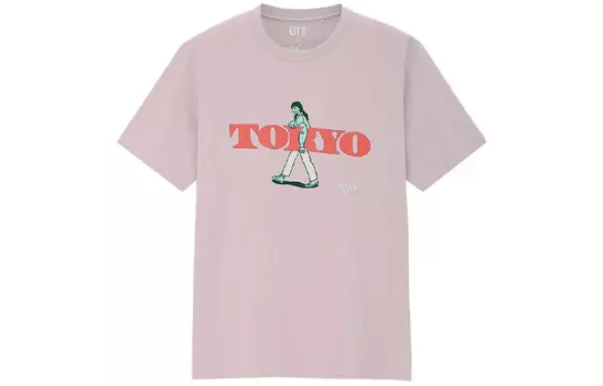 Футболка унисекс розовая Uniqlo, розовый
