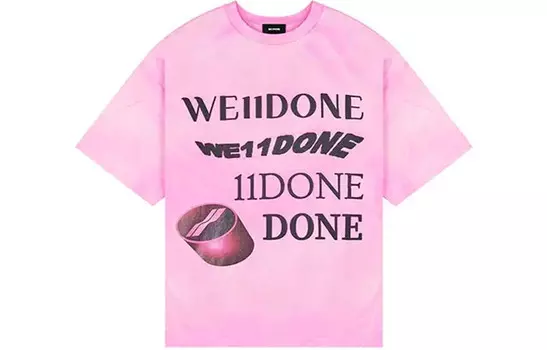 Футболка унисекс розовая We11Done, розовый
