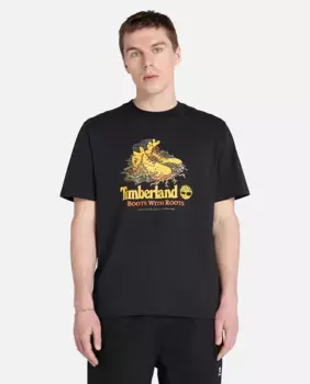 Футболка унисекс с графическим принтом ботинка спереди Timberland, черный