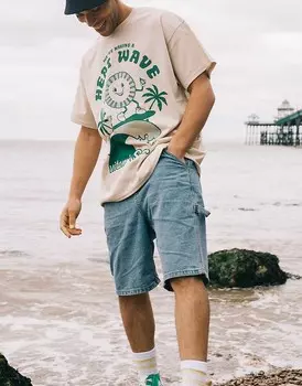 Футболка унисекс с изображением солнца и серфинга в стиле унисекс Batch1