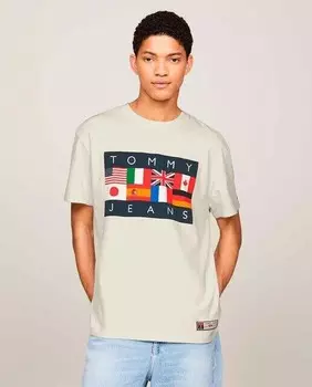 Футболка унисекс с короткими рукавами и круглым вырезом International Games Tommy Jeans, светло-бежевый
