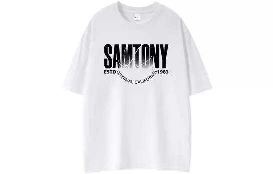 Футболка унисекс Samtony, Комплект [Темно-синие короткие рукава + черные прямые брюки]